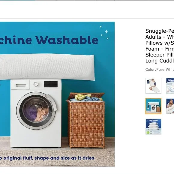 Snuggle-Pedic Long Body Pillow & Cuddledown Pillowcase - Picture 5 of 5